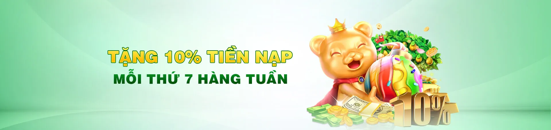 Tặng 10% tiền nạp vào thứ 7 mỗi tuần